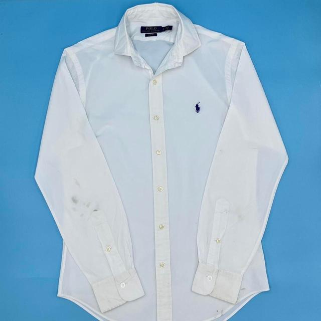 Ralph Lauren Men's Shirt - White/Blue - S on Productcaster.