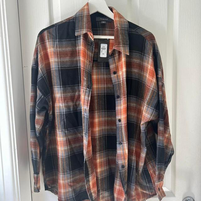 Primark Women's Shirt - Orange/Black - L on Productcaster.