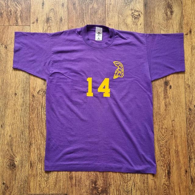 Fruit of the Loom Men's T-shirt - Yellow/Purple - L on Productcaster.