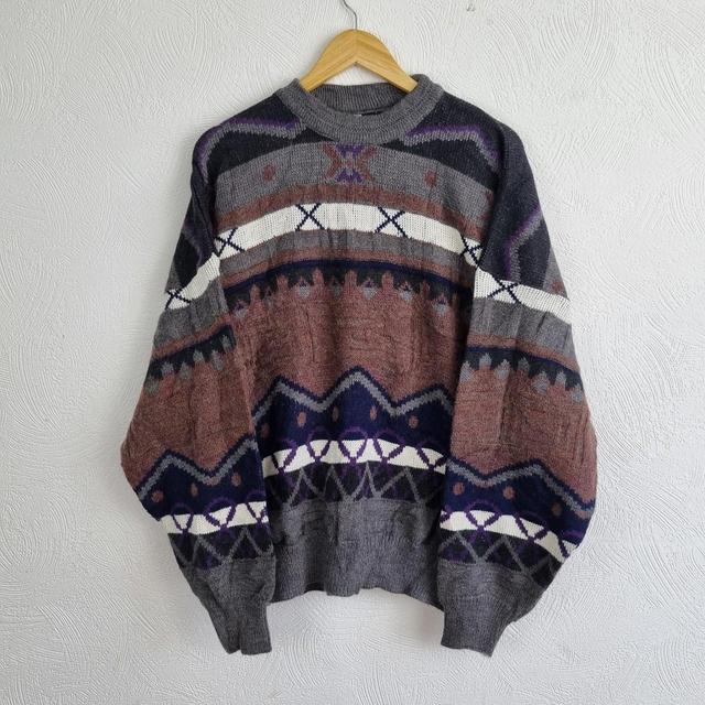 Coogi Men's Jumper - Grey/Brown - XL on Productcaster.