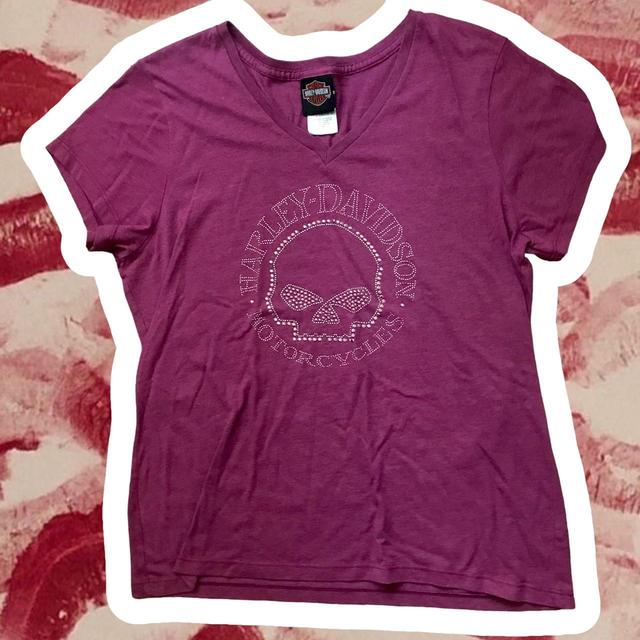 Harley Davidson Women's T-shirt - Purple - 12 on Productcaster.