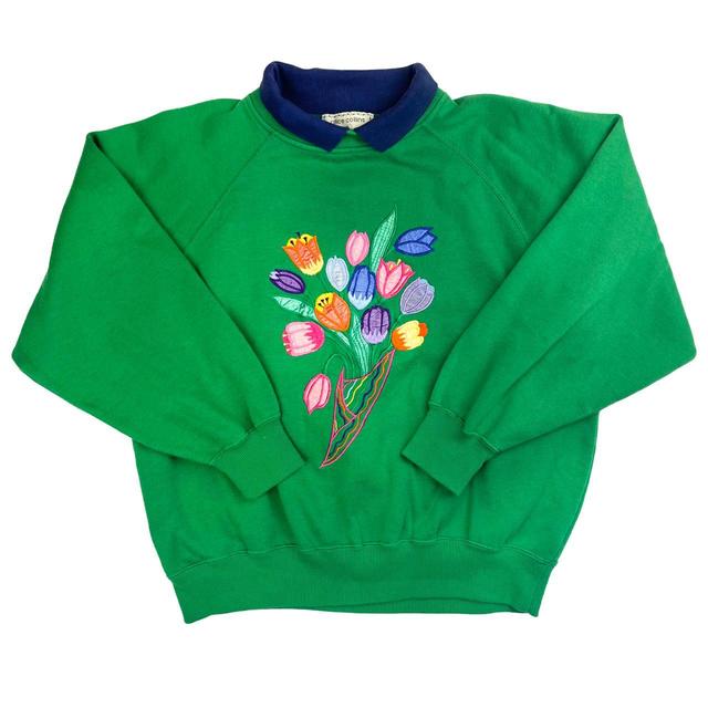 Vintage Women's Jumper - Green/Multi - S on Productcaster.