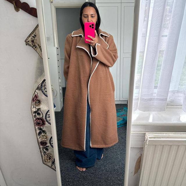 Women's Overcoat - Tan/White - One size on Productcaster.