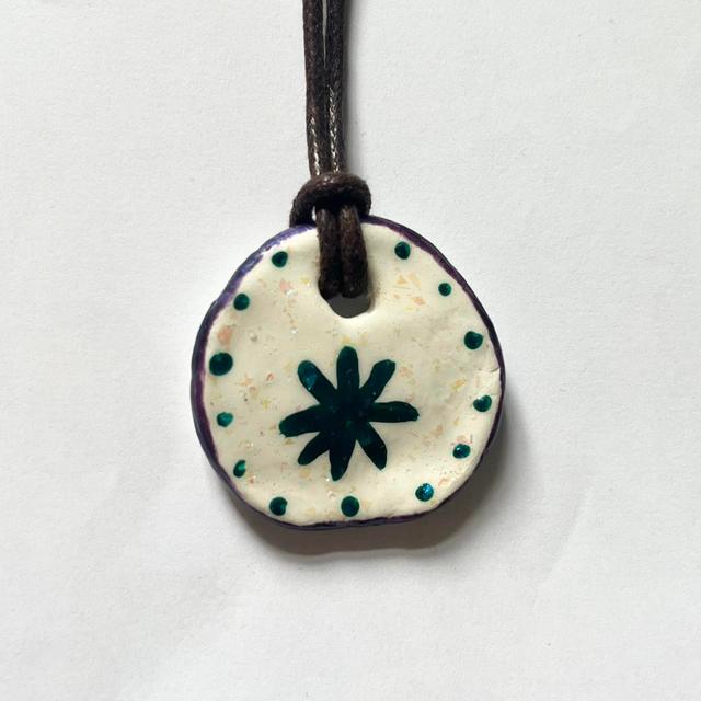 Women's Necklace - White/Green on Productcaster.