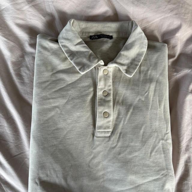 Zara Men's Polo shirt - White - M on Productcaster.