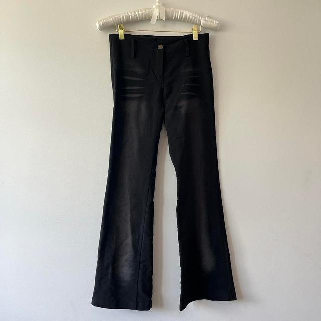 Vintage Women's Bootcut Distressed Trousers - Black/Grey - S on Productcaster.