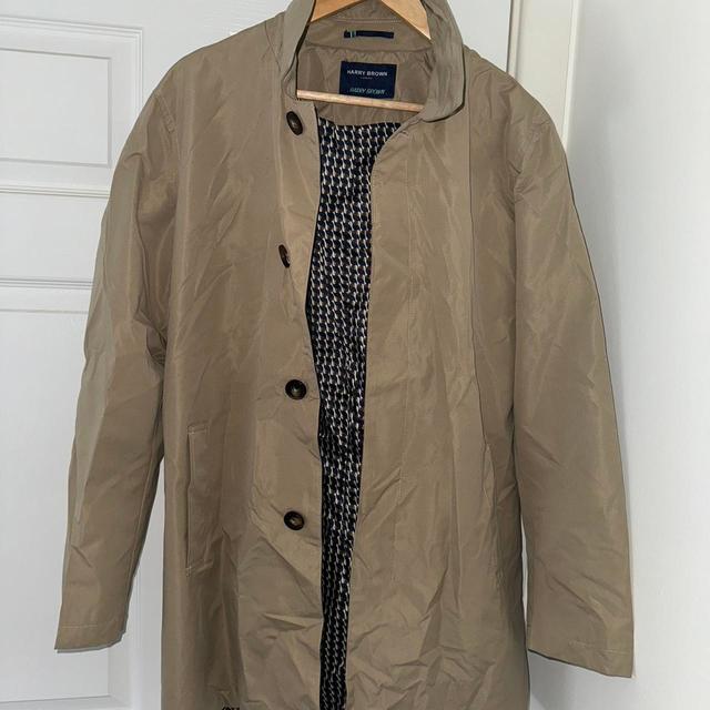 Harry Brown Men's Overcoat - Tan/Cream - M on Productcaster.