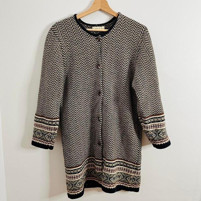 Unique Vintage Women's Cardigan - Brown/Grey - 10 on Productcaster.