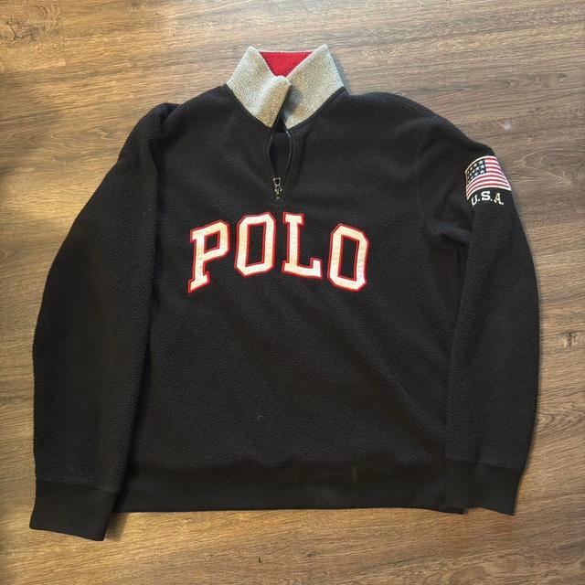 Ralph Lauren Men's Sweatshirt - Black/Red - M on Productcaster.