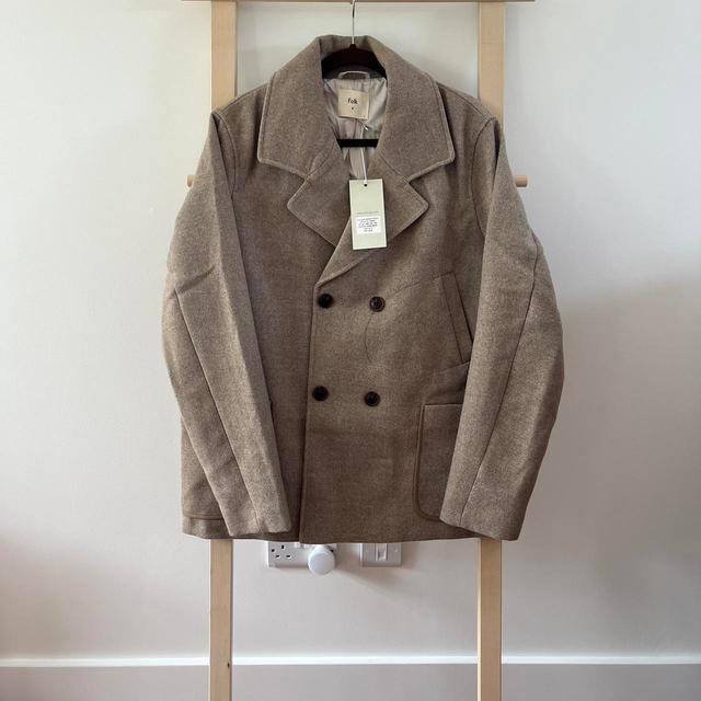 Folk Men's Coat - Cream/Brown - L on Productcaster.