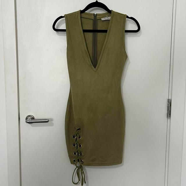 Oh Polly Women's Bodycon Dress - Khaki - 8 on Productcaster.