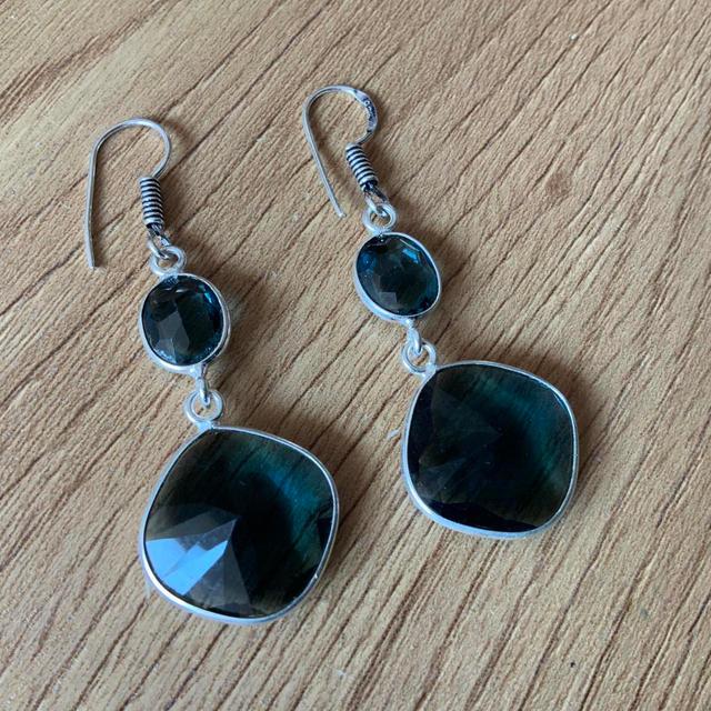 Women's Earrings - Blue on Productcaster.