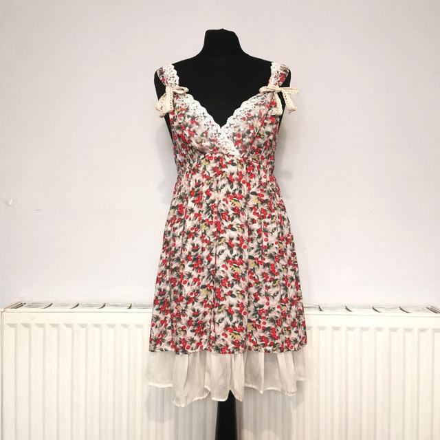 Vintage Women's Babydoll Dress - White/Red - 10 on Productcaster.