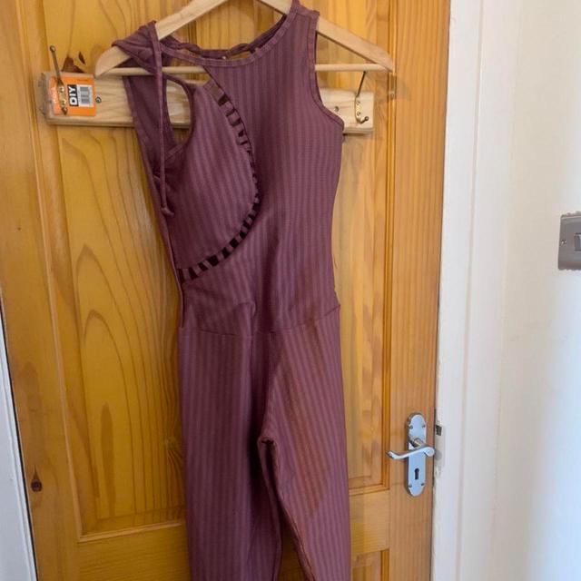 Vintage Women's Straight leg Jumpsuit - Purple - M on Productcaster.