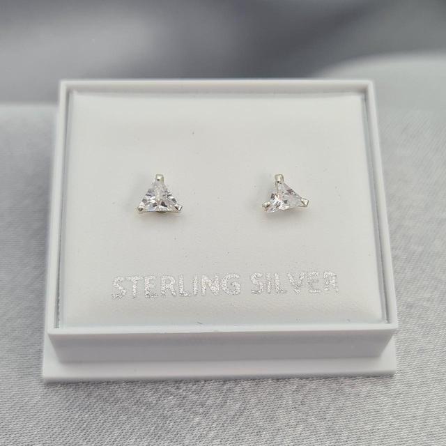 Men's Earrings - Silver on Productcaster.