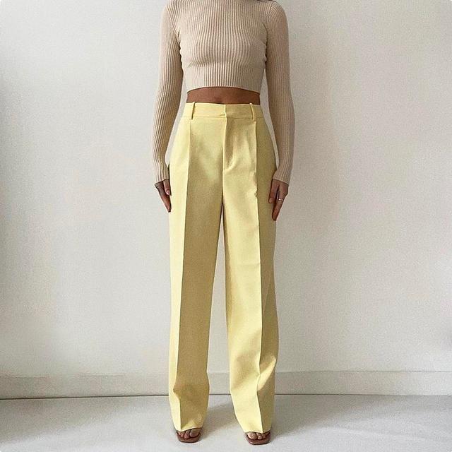 Zara Women's Trousers - Yellow - XS on Productcaster.