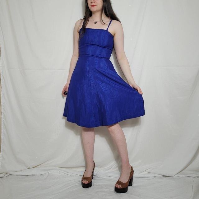 Vintage Women's A-line Dress - Blue - 10 on Productcaster.