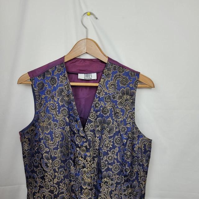 Vintage Women's Waistcoat - Purple/Gold - 14 on Productcaster.