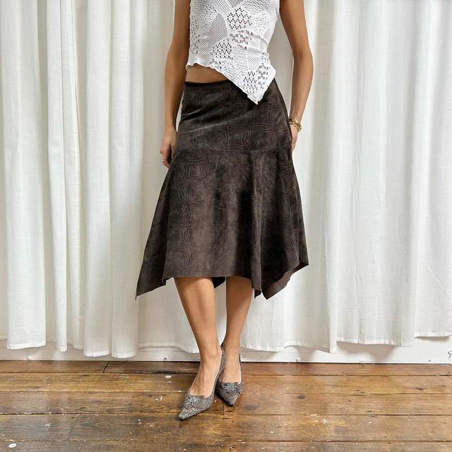 Vintage Women's Midi Skirt - Brown - UK 8 on Productcaster.