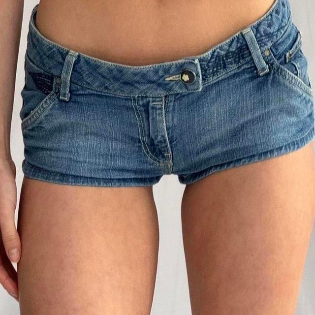 Topshop Women's Shorts - Blue/Navy - UK 8 on Productcaster.