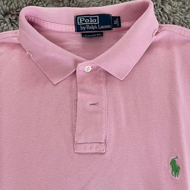 Ralph Lauren Men's Polo shirt - Pink/Green - XL on Productcaster.