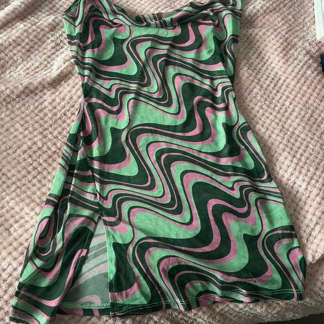 PrettyLittleThing Women's Dress - Pink/Green - 10 on Productcaster.