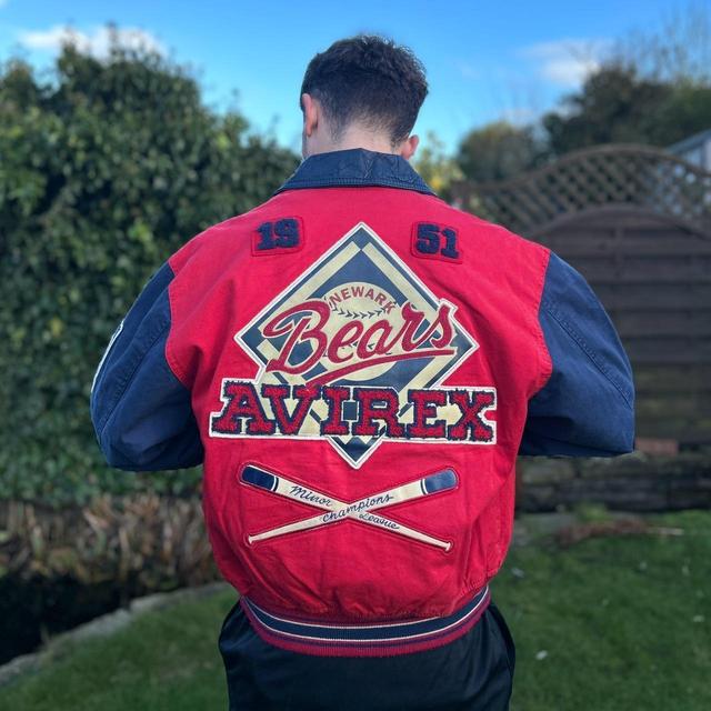 Avirex Men's Varsity Jacket - Red - S on Productcaster.