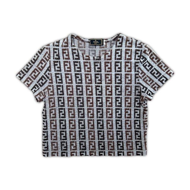 Fendi Women's T-shirt - Grey - XS on Productcaster.