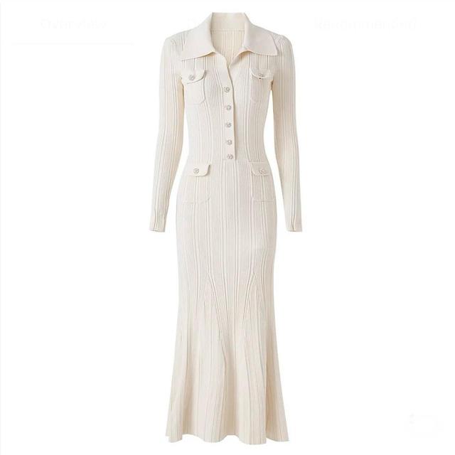 Designer Women's Pleated Dress - Cream/White - S on Productcaster.