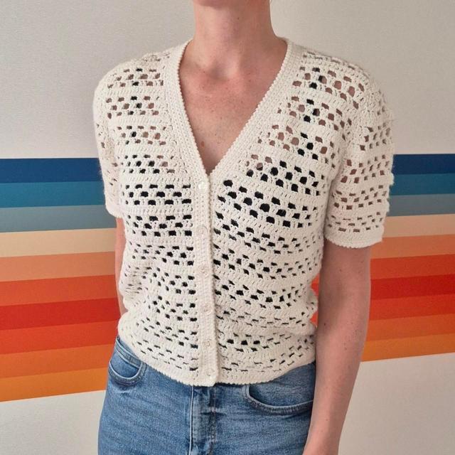 Vintage Women's Cardigan - White - 8 on Productcaster.