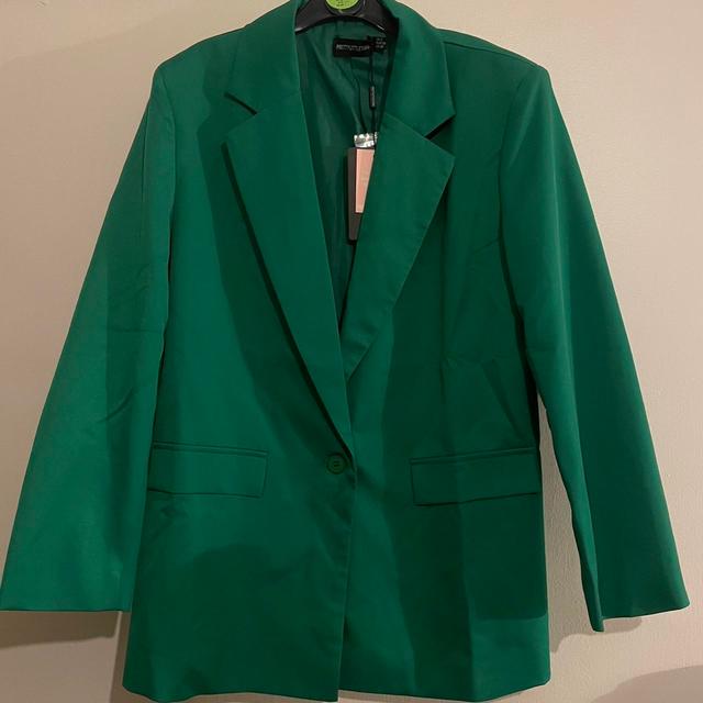 PrettyLittleThing Women's Blazer Jacket - Green - UK 6 on Productcaster.