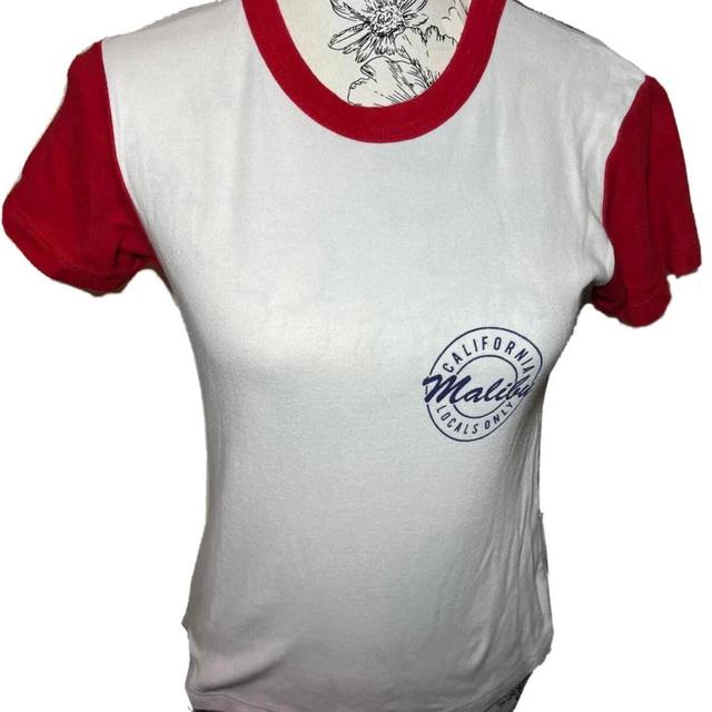 Vintage Women's T-shirt - Red/White - S on Productcaster.