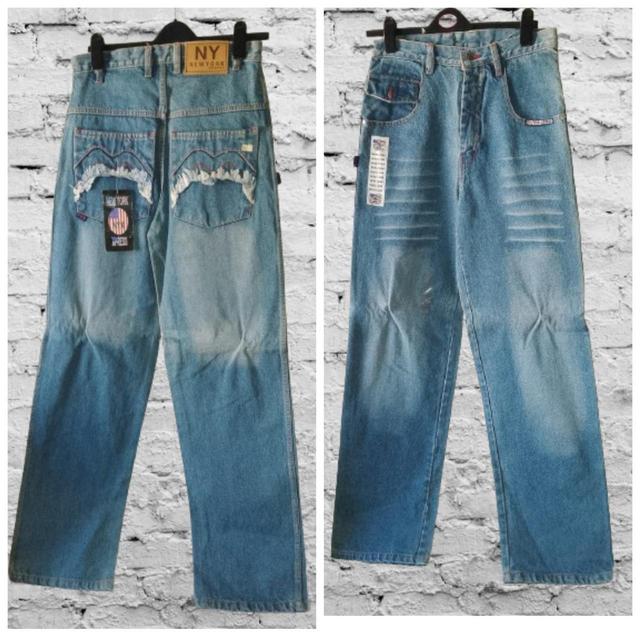 Men's High waisted Jeans - Blue - 30" on Productcaster.