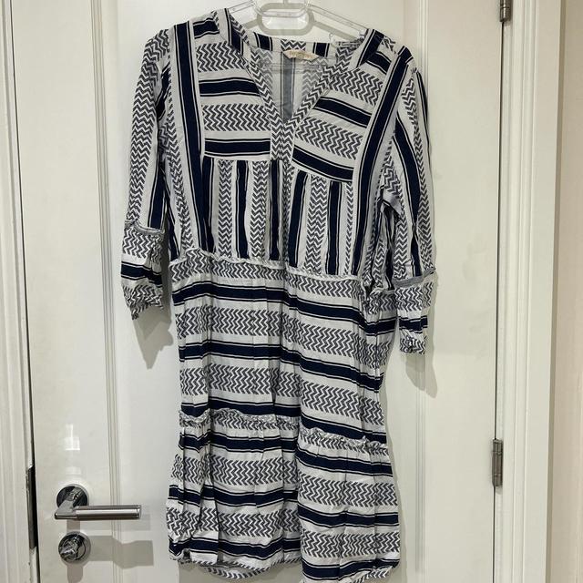 Women's Dress - Blue/White - L on Productcaster.