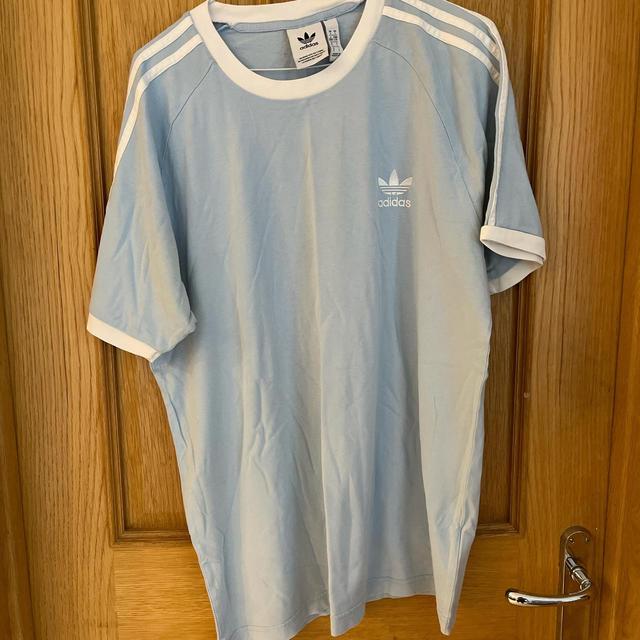 Adidas Originals Men's T-shirt - Blue/White - L on Productcaster.