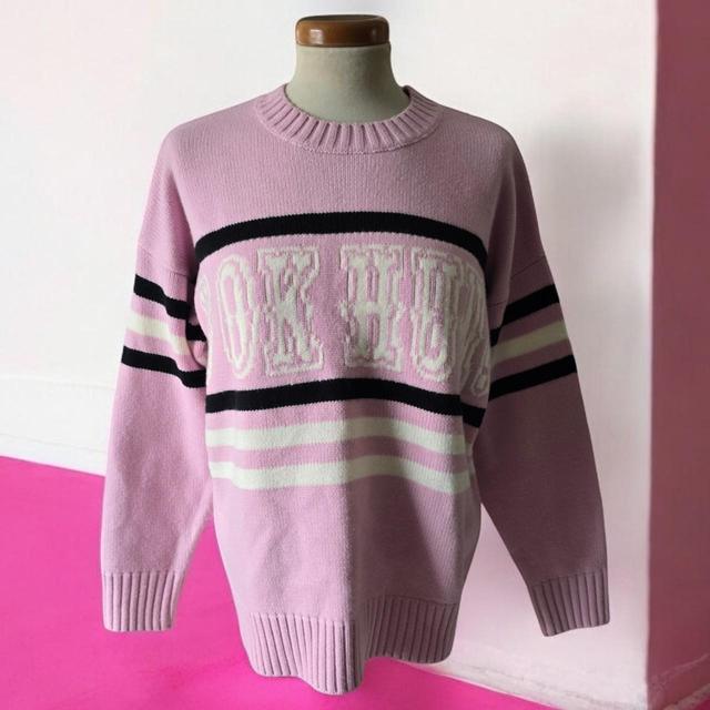 Topshop Women's Jumper - White/Pink - 8 on Productcaster.