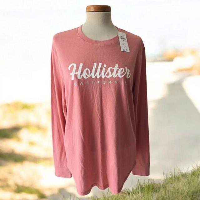 Hollister Co. Women's T-shirt - White/Pink - S on Productcaster.