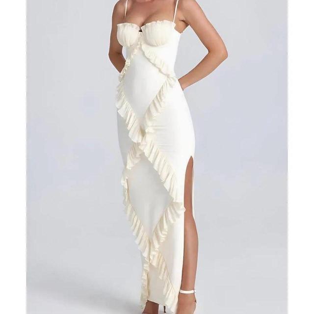 Women's A-line Dress - White/Cream - 8 on Productcaster.