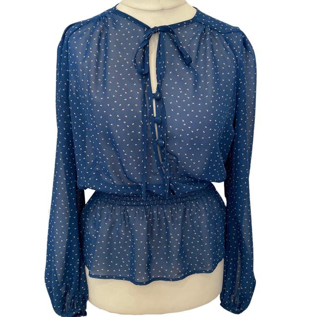 Primark Women's Blouse - Blue/Navy - 10 on Productcaster.