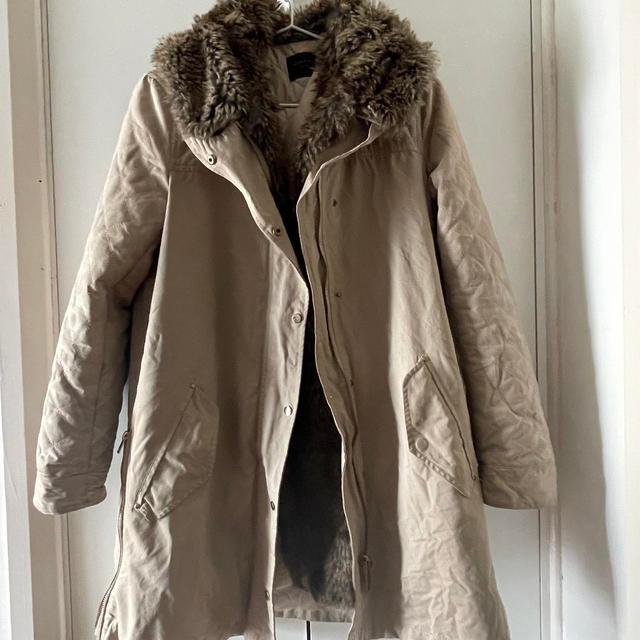 Zara Women's Parka - Cream/Brown - M on Productcaster.