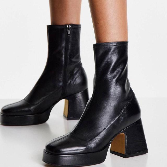 Topshop Women's Platform Boots - Black - UK 6 on Productcaster.