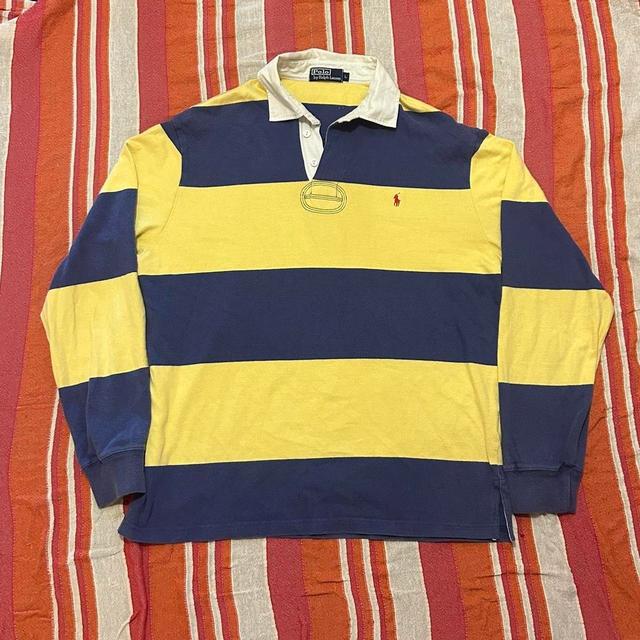 Polo Ralph Lauren Big & Tall Men's Jumper - Yellow/Navy - S on Productcaster.