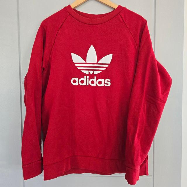 Adidas Men's Sweatshirt - Red - M on Productcaster.