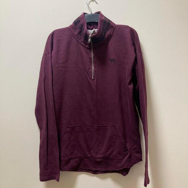 Victoria's Secret PINK Women's Sweatshirt - Burgundy - 8 on Productcaster.