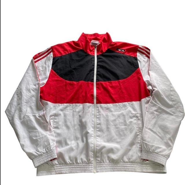 Adidas Men's Windbreaker Jacket - Red/White - XL on Productcaster.