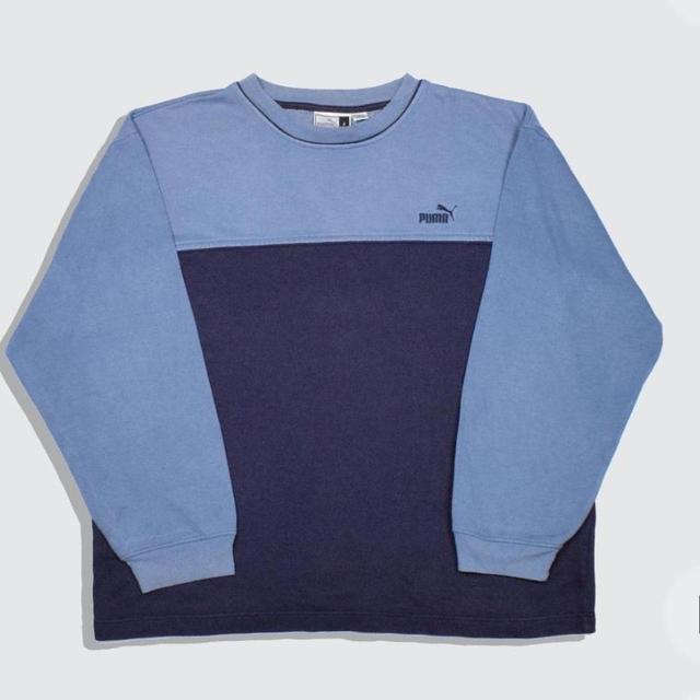 Puma Men's Sweatshirt - Blue - L on Productcaster.