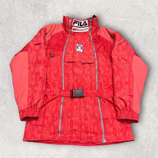 Fila Men's Puffer Jacket - Red - XL on Productcaster.