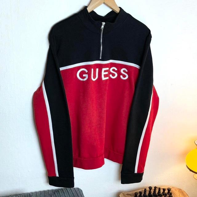 Guess Men's Jumper - Red - L on Productcaster.