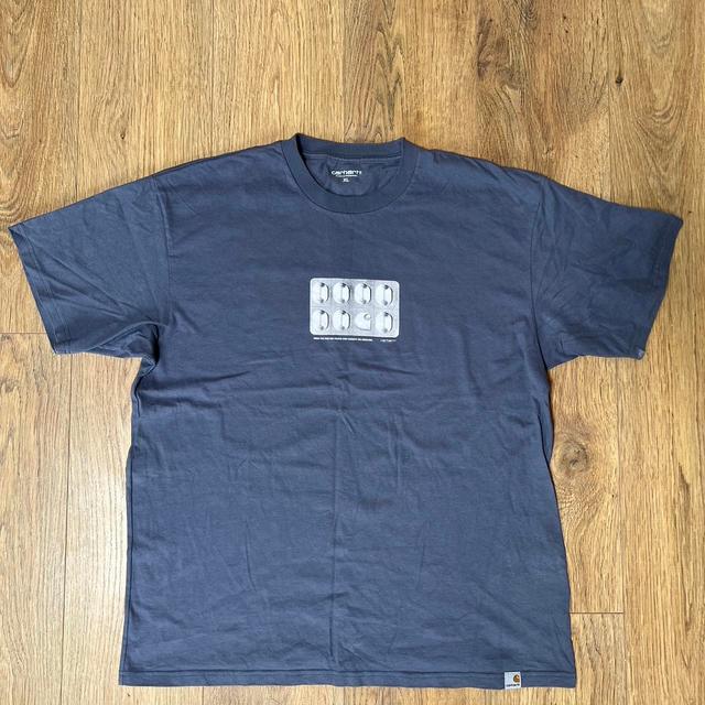 Carhartt Men's T-shirt - Grey/Blue - XL on Productcaster.