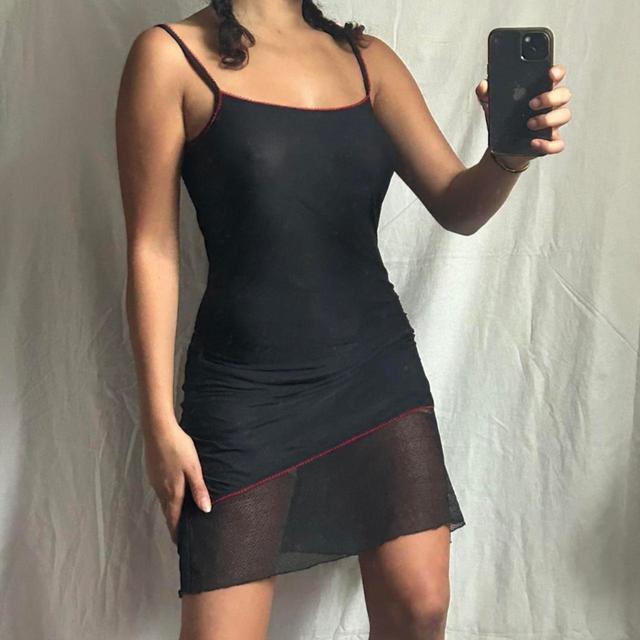 Tezenis Women's Slip Dress - Black/Red - S on Productcaster.